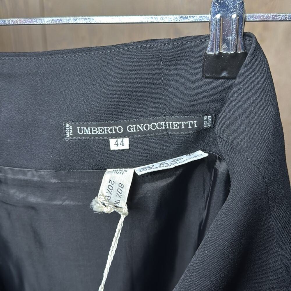 Vintage NWT Umberto Ginocchietti Black Asymmetrical Back Zippered Skirt - Picture 5 of 7
